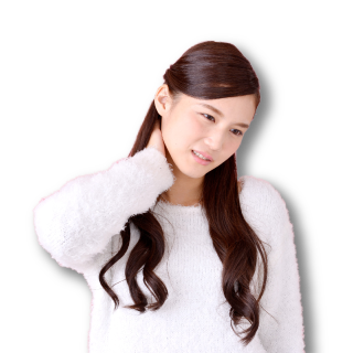 首の痛みに苦しむ女性イメージ写真